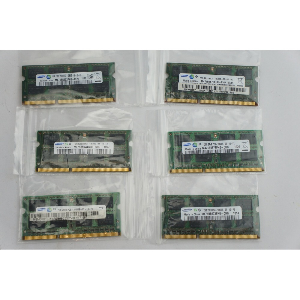 Samsung 12GB 6x2GB DDR3‎ Laptop RAM PC3-10600S 1333MHz SO-DIMM EUC